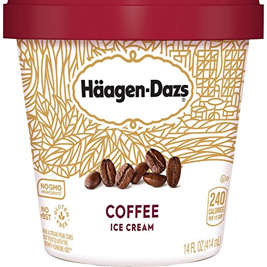 Haagen-Dazs, Coffee Ice Cream, 14 oz (Frozen)