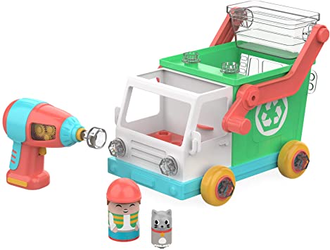 Educational Insights Design & Drill Bolt Buddies Recycling Truck I Fine Motor Skills & STEM Toy I Perfect Drill Toy for 3