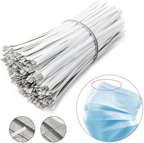 100Pcs 4in Double Core Full Plastic Strip Straps, Nose Bridge Strip for Face DIY Mask Accessories Crafts Handmade Crafting Making Nose Bridge Clip