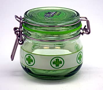 Fantasy Gifts Glass Silicone Sealed Jar Dank Tank, 2 3/4" x 2 3/4", Green