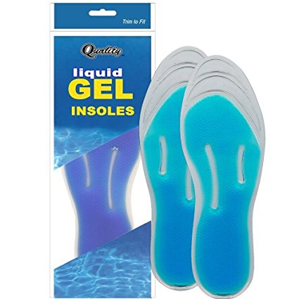 Footmatters Cool Liquid Gel Massage Therapy Comfort Insoles - Help Relieve Poor Circulation, Heel Pain, Plantar Fasciitis & Flat Foot Pain - Keep Hot Feet Cool