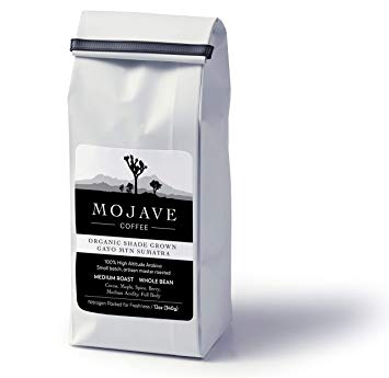Mojave Coffee USDA Organic Shade-Grown Gayo Mtn Sumatra, Single-Origin, Small-Batch, Fresh Roasted, 100% High-Altitude Premium Arabica, Medium Roast 12oz (Whole Bean)