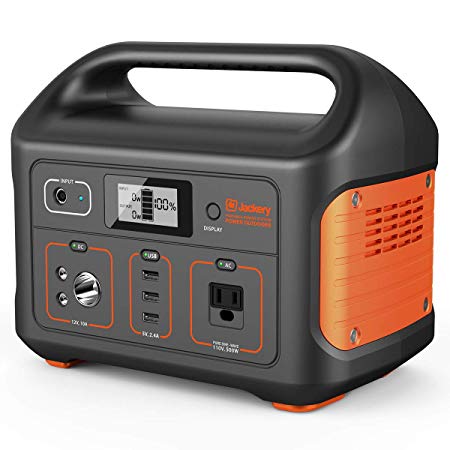Jackery Portable Power Station Explorer 500, 518Wh Outdoor Mobile Lithium Battery Pack with 110V/500W AC Outlet, 12V/10A Carport Solar-Ready Generator RV Battery CPAP Power Outage Emergency Kit