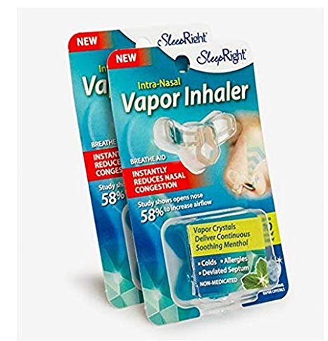 SleepRight Intra-Nasal Vapor Inhaler Nasal Congestion Reducer SleepRight Nasal Breathe Aid (2-Pack)