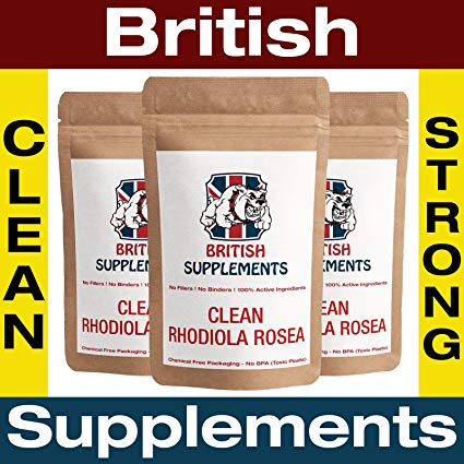 Clean Rhodiola Rosea Extract 2,166mg (4% Salidrosides 14.4mg) Capsules British Supplements No Nasties Rare High Strength Strong 3 Month Supply (90)