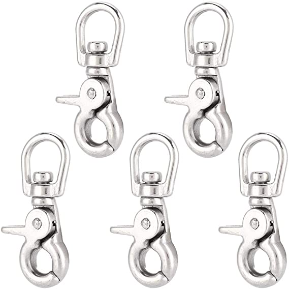 Wbestexercises Swivel Eye Bolt Snap Hook,Stainless Steel Marine Boat Trigger Swivel Snap Hook Clasp Houseboat Accessories (5pcs)