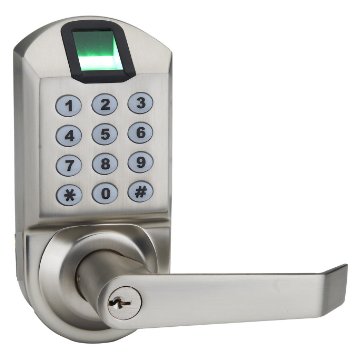 Ardwolf A1 No Drills Needed Keyless Keypad Fingerprint Door Lock, Unlock with Fingerprint Key Password - Satin Nickel