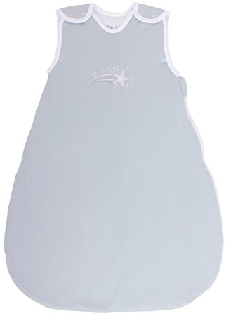 Baby sleeping bag "Shooting Stars" blue, double layered, 100% cotton, 1 Tog (Medium (10 - 24 mos))
