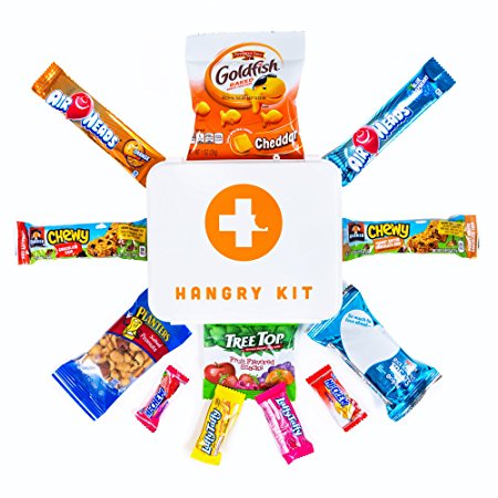 HARD PLASTIC HANGRY EMERGENCY SNACK KIT - PERFECT GIFT PACK - GREAT FOR BIKING, HIKING, CAMPING, SPORTS, MOTORCYCLE RIDES, COLLEGE KIDS !!!!! (Mini)