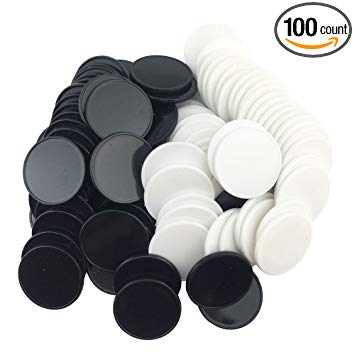 Smartdealspro Set of 100 1 Inch Opaque Plastic Learning Counters Mini Poker Chips Game Tokens with Storage Box