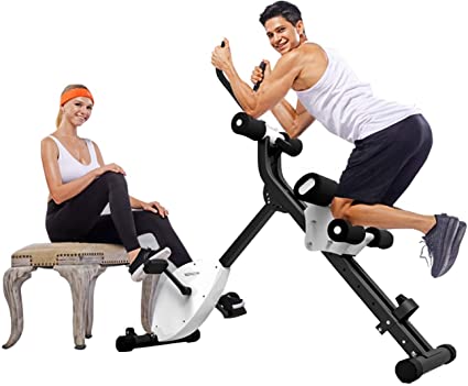 IPO 3-in-1 Folding Stationary Bike, Indoor Exercise Bike, Pedal Exerciser for Home Office Cardio Training with Electronic Display
