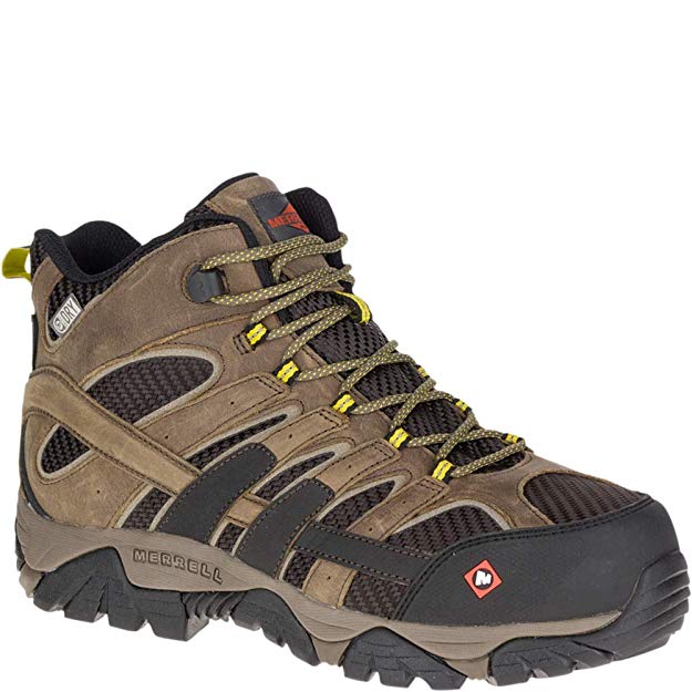 Merrell Men’S Moab 2 Vent Mid Waterproof Composite-Toe Work Boot