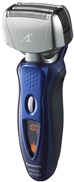 Panasonic ES8243A Men's 4-Blade, Arc 4, Wet/Dry Rechargeable Electric Shaver with Nanotech Blades (Blue)