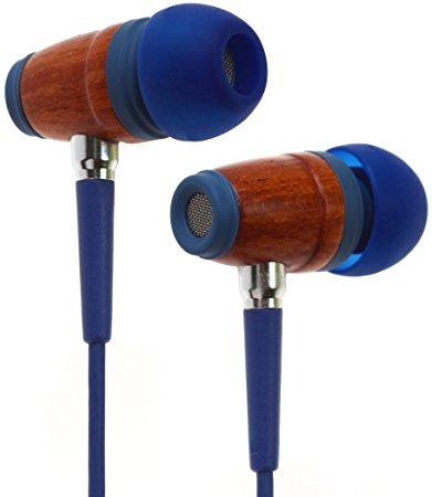 Symphonized Kids Volume Limited Premium Wood In-ear Noise-isolating Headphones|Earbuds|Earphones with Mic (Bubble Blue)