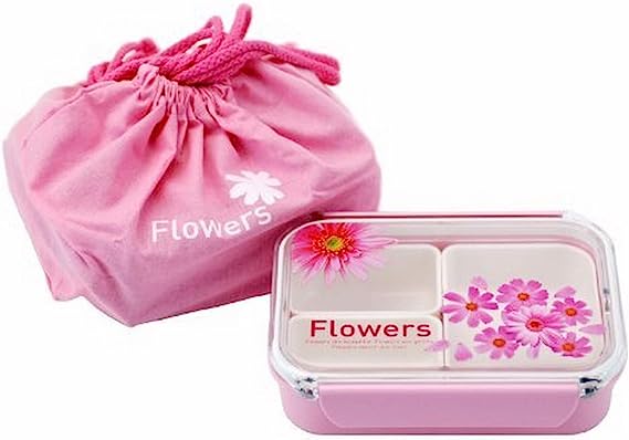 CuteZCute Bento Lunch Box with a Pink Bag, 650ml