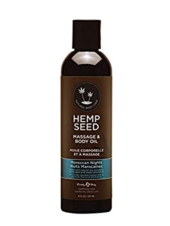 Earthly Body Massage and Body Oil with Hemp Seed 8 oz. - Moroccan Nights