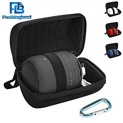 Hard EVA Travel Case for Sony XB10 Portable Wireless Speaker with Bluetooth Accompanied with a Carabiner by Pushingbest (Black)