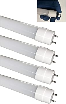 Fulight (4-Pack) Rotatable LED F15T8 Tube Light-18-Inch (17-3/4 Inches Actual Length) 1.5FT 7W (15W Equivalent), Warm White 3000K, Double-End Powered, Frosted Cover, 85-265VAC
