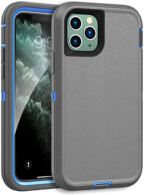 MXX Heavy Duty Case for iPhone 11 Pro Max - (No Built in Screen Protector) Drop Protection Tough Case for Apple iPhone 11 Pro Max (Gray/Blue)