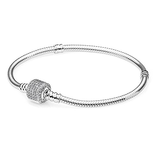 PANDORA 590723CZ Sterling Silver Signature Clasp Bracelet