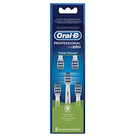 Oral B Professional Deep Sweep Replacement Brush Head, 5-Count