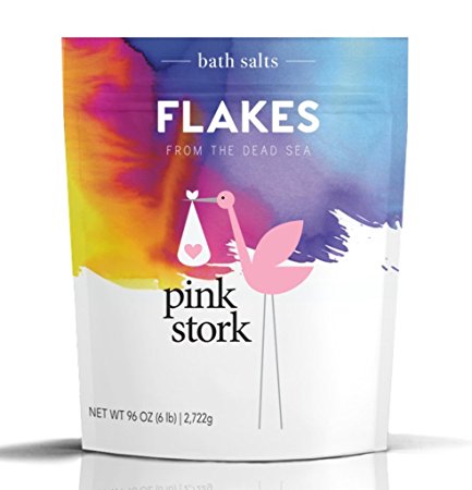 Pink Stork Flakes: Pregnancy Bath Salt –Organic Magnesium from Dead Sea - Morning Sickness, Energy Levels, Aches and Pains, Sleep Quality & more -Bath or Foot Soaks -Pure, Zero Fillers