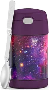 THERMOS 16oz/470ml Stainless Steel Vacuum Insulated Food Jar with Spoon, Galaxy Purple