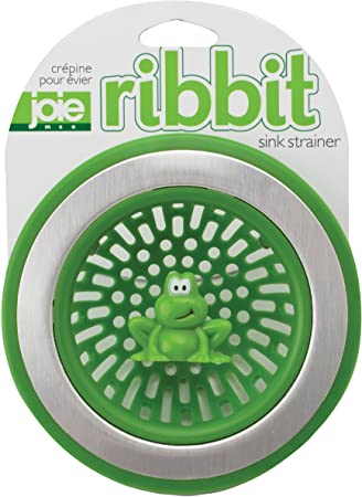 MSC International Joie Ribbit Kitchen Sink Strainer Basket, Frog, 4.5-inch, Green