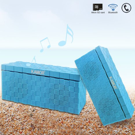 Kamor® GC-02 Magicbox Portable Wireless Cuboid Stereo Bluetooth 4.0 Speaker, with 10 Hour Rechargeable Battery and Fantastic sound quality, Support Micro SD (TF) Card Playing & Hand Gesture Control Recognition Function,great gift for boyfriend/girlfriend, husband/wife, colleagues, man/woman ,enjoy music during party，dance, workouts, hiking, walking, fitness, leisure, travel activities or just stay alone Blue