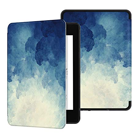 Ayotu Water-Safe Case for Kindle Paperwhite 2018 - PU Leather Smart Cover with Auto Wake/Sleep - Fits Amazon All-New Kindle Paperwhite Leather Cover (10th Generation-2018)，K10 The Blue Moonlight