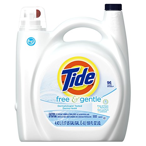 Tide Liquid Laundry Detergent, Free & Gentle, HE, 150 Ounce, 96 Loads