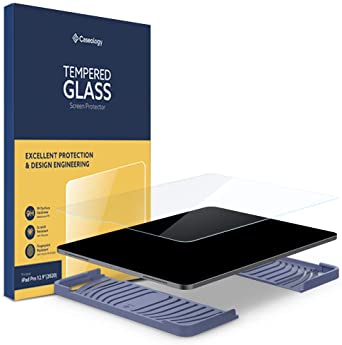 Caseology Tempered Glass for iPad Pro 12.9 Screen Protector (2018 & 2020) with Installation Frame - 1 Pack