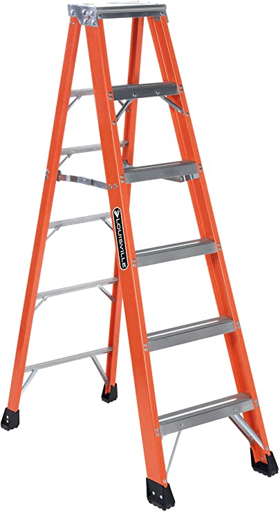 Louisville Ladder FS1306HD 375-Pound Duty Rating, Fiberglass Step Ladder, 6-Feet