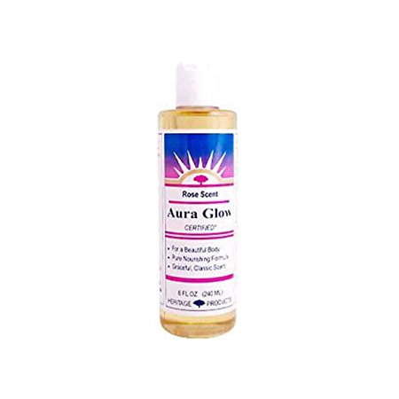 Aura Glow Massage Oil-Rose - 8 oz - Liquid