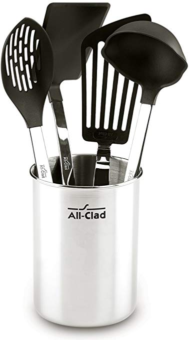 All-Clad K040S564 Stainless Steel Non-Stick Kitchen Tool Set, 5-Piece, Silver