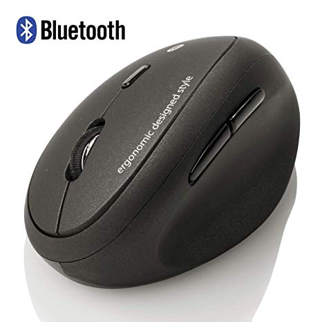 SANWA (Japan Brand) Bluetooth Vertical Ergonomic Mouse, Blue LED Optical Computer Mice, (800/1200/1600 DPI, 6 Buttons) Compatible with MacBook, Laptop, Windows Android Mac OS (for Small Hands)