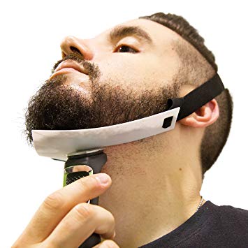 Aberlite Beard Shaper - FlexShaper Neckline Guide - Hands-Free & Flexible - The Ultimate Neckline Beard Shaping Template (White)- Beard Trimmer Tool - Lineup Stencil Kit