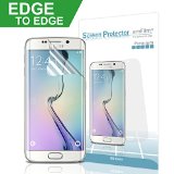 Galaxy S6 Edge Screen Protector amFilm Full Screen Coverage Edge to Edge HD Clear Invisible Screen Protector for Samsung Galaxy S6 Edge with Lifetime Replacement Warranty 2-Pack