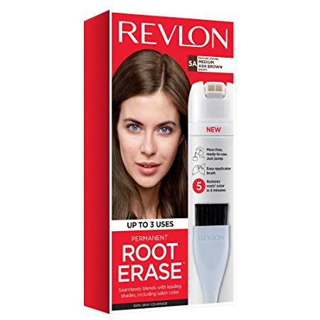 Revlon Root Erase Permanent Hair Color, Medium Ash Brown, 3.2 Fluid Ounce