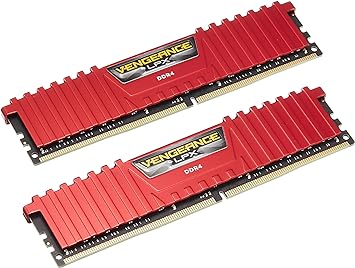 Corsair CMK32GX4M2A2666C16R Vengeance LPX 32 GB (2 x 16 GB) DDR4 2666 MHz C16 XMP 2.0 High Performance Desktop Memory Kit, Red