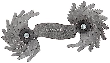 Brown & Sharpe 599-630 Screw Pitch Gage, 22 Blades, 60 Degree, 9-40 TPI for V-Shaped Fine, Coarse, and Pipe Threads