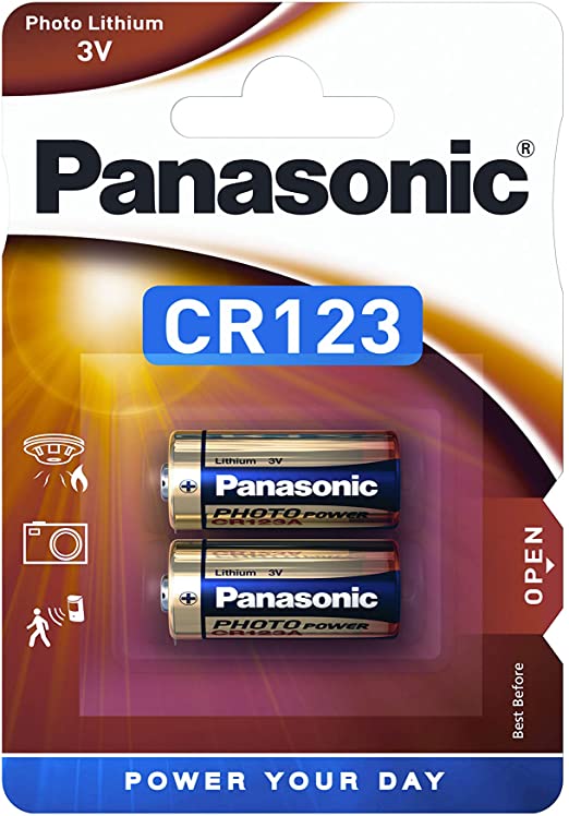 2 Pack Panasonic Cr123A Cr123 Dl123 3V Photo Lithium Camera Battery