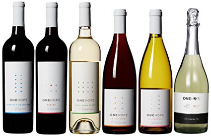 ONEHOPE Best of California II Wine Mixed Pack, Includes California Merlot, Pinot Noir, Sauvignon Blanc, Brut Champagne, California Chardonnay, Cabernet Sauvignon, 6 x 750 mL