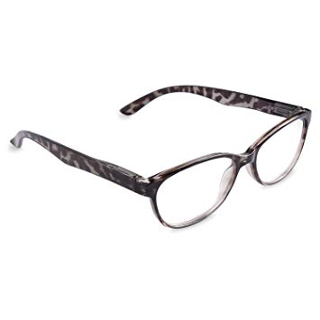 Inner Vision Women's Reading Glasses w/Spring Hinges & Case - (3.0 x Magnification) - Grey & Black Tortoise