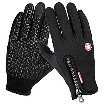 AOFU Winter Gloves,Touch Screen Gloves Black Gel Men&Women for Outdoor Sports