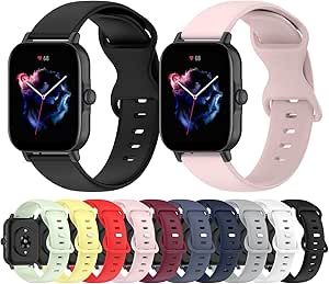 10-Pack Bands Compatible with Amazfit Bip 5/Amazfit Bip 5 Unity 22mm Washable Silicone Straps Bands intended for Amazfit Bip 5 Watch Bands