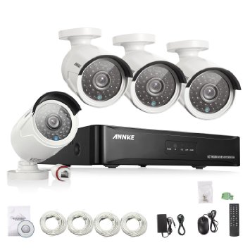 19201080P HD Video Annke 4CH 1080P PoE NVR HD Home Security System w 4 Indoor Outdoor 100ft Night Vision 1080P Security Camera System Power Over Ethernet e-Cloud 20 Megel-pixels Weatherproof and Vandalproof Metal House