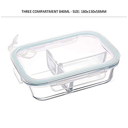 Glass Kitchen Storage Containers - Glass Meal Prep Container Locking Lids Food Container Airtight Lunch Box Compartment Food Storage Container Microwave Safe