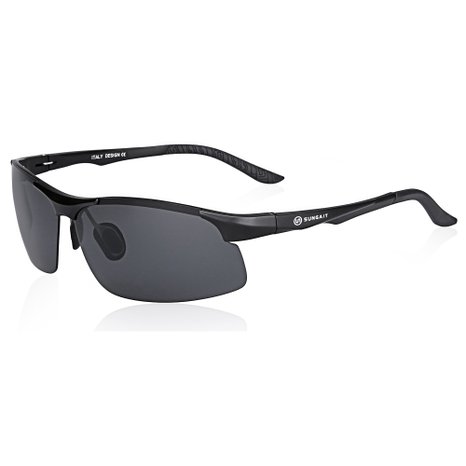 SUNGAIT Sports Polarized Sunglasses for Men - Lightweight Metal Frame