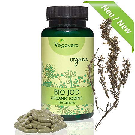 New: Organic Iodine from Sea Kelp | 180 Capsules | Thyroid Function & Hormone Balance | Strengthen Hair & Nails | No Bulking Agents Or Additives | Vegan and Vegetarian by Vegavero